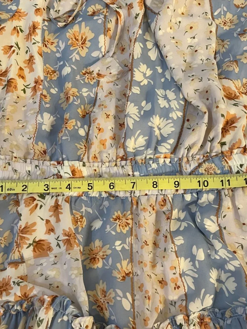 Boho Floral Cottagecore Mini Dress Romantic Ruffle Size S - Picture 6 of 10